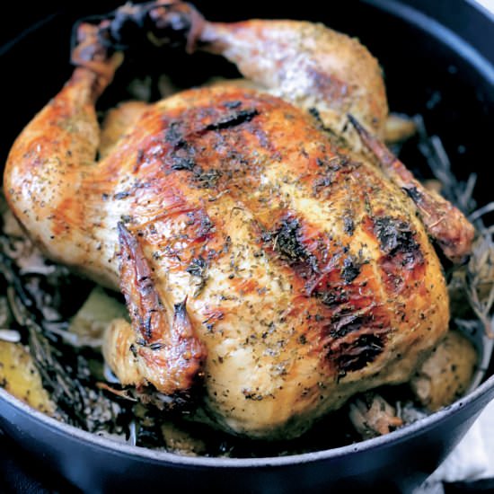 Greek Dutch Oven Roast Chicken