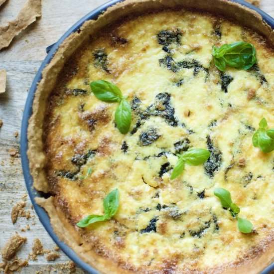 deep-dish spinach pancetta quiche