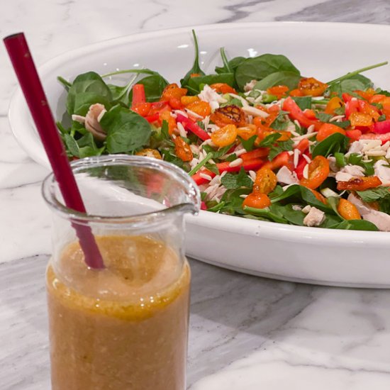 Kumquat Spinach Salad Miso Dressing