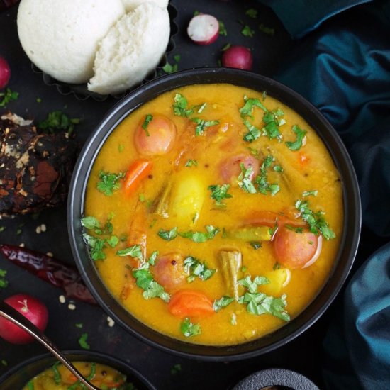 Vegetable Sambar – South Indian Dal