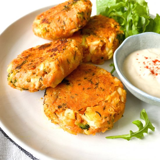 Sweet potato and ginger fish cakes