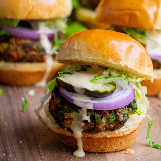 Veggie Burgers with Miso Mayo