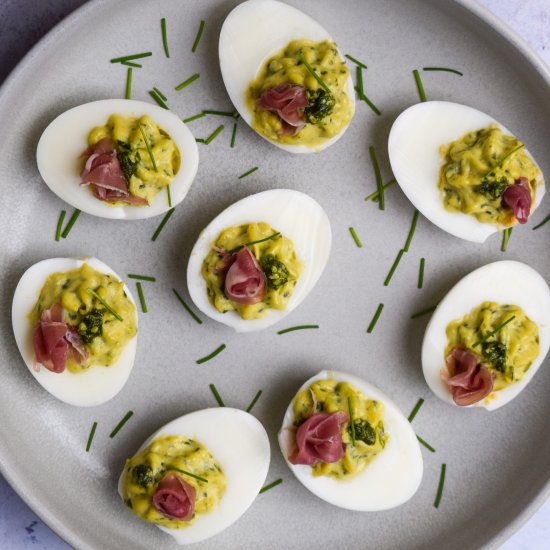 Green Eggs & Ham Devilled Eggs