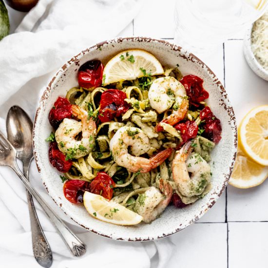 Pesto Shrimp Fettuccine