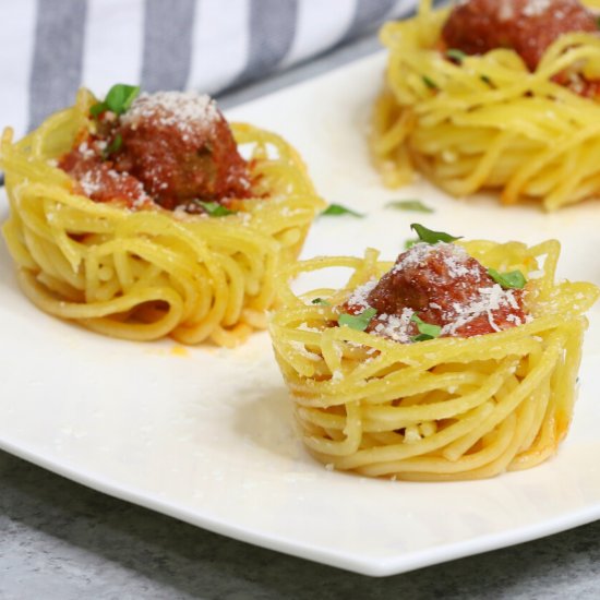 spaghetti meatball cups