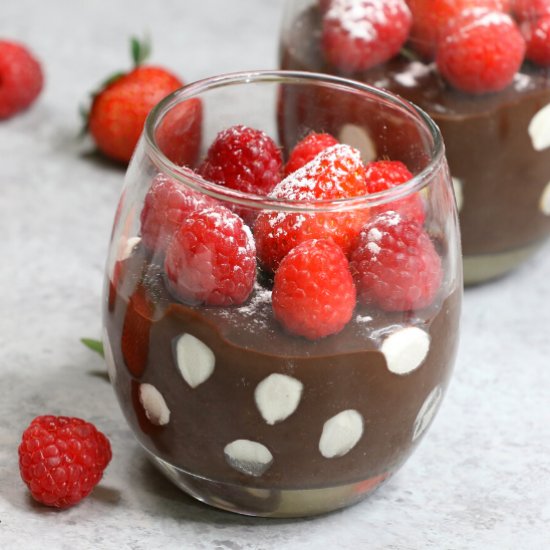 polka dot chocolate pudding