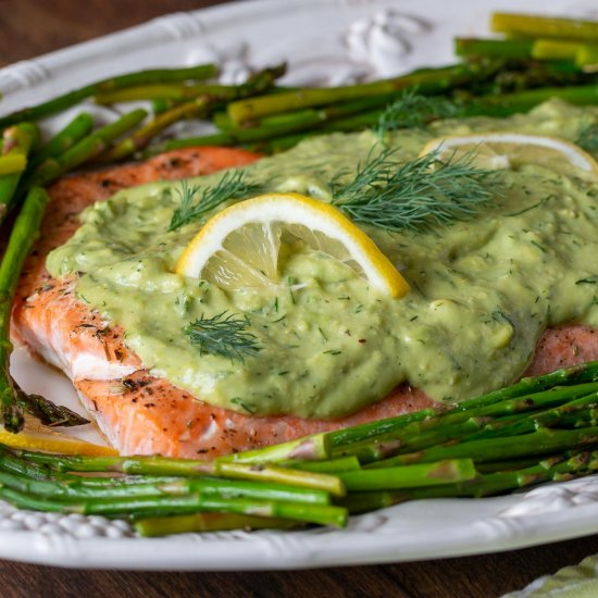 Salmon with Avocado Sauce