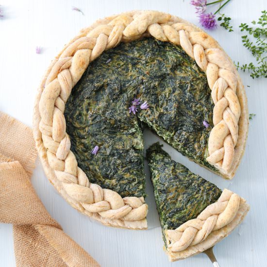 Vegan Cheese and Spinach Pizza Pie