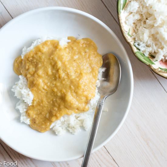 Easy Coconut Red Lentils and Rice