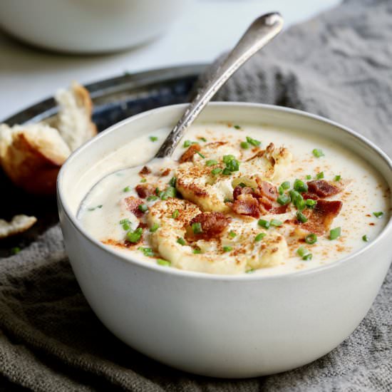 Cauliflower Potato Soup w/ Gouda