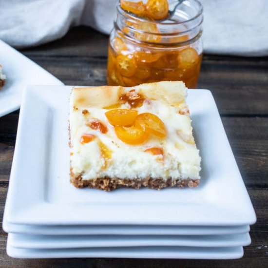 Kumquat Cheesecake Bars