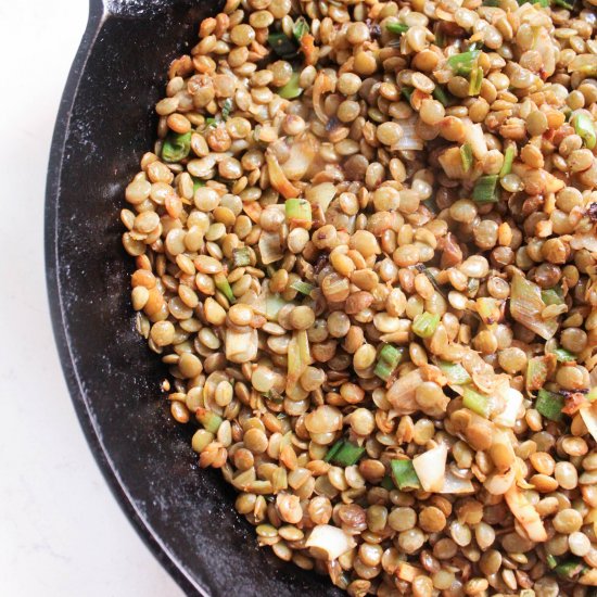 Green lentil taco meat. Vegan & GF