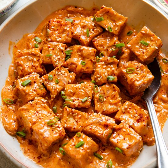 spicy tofu with coconut sauce