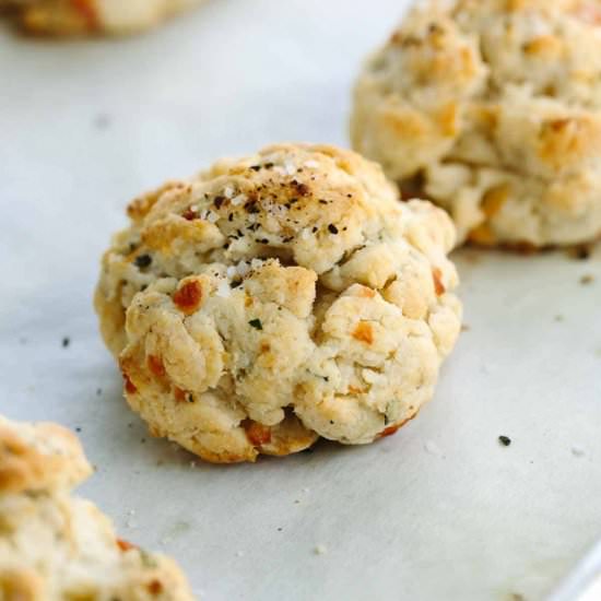 Rosemary Parmesan Drop Biscuits