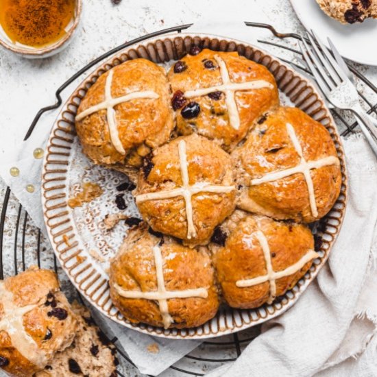 Vegan Choc Hot Cross Bun Scones