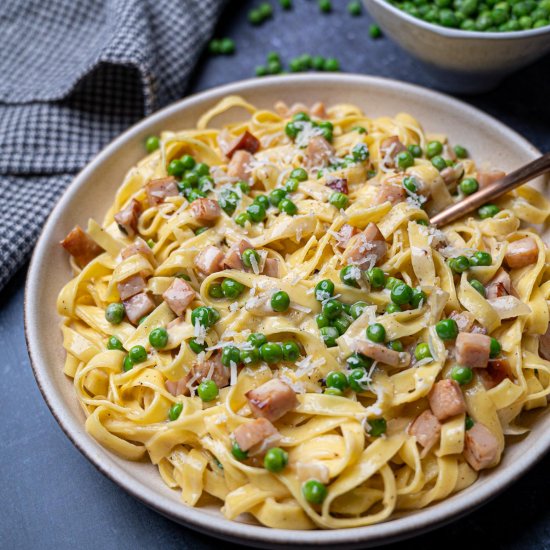 Pasta alla Papalina Ham & Pea Pasta