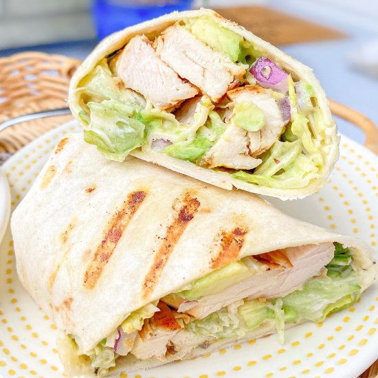 Grilled Chicken Caesar Salad Wraps