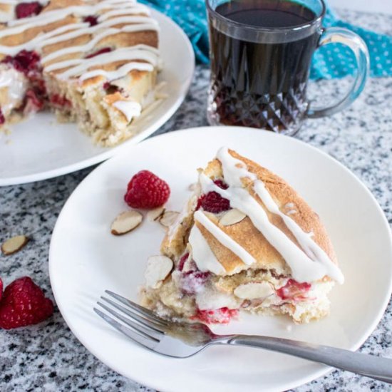 Raspberry Almond Coffee Snack Cake