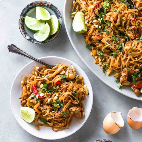 Homemade Ginger Chicken Pad Thai