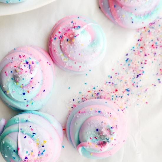 Unicorn Poop Meringues