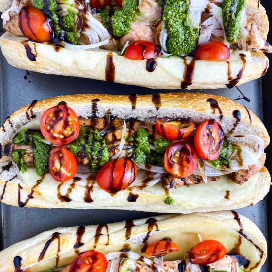 Pesto Chicken Cutlet Sub Sandwiches