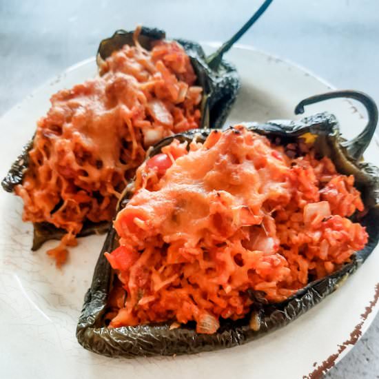 Vegetarian Stuffed Poblano Peppers