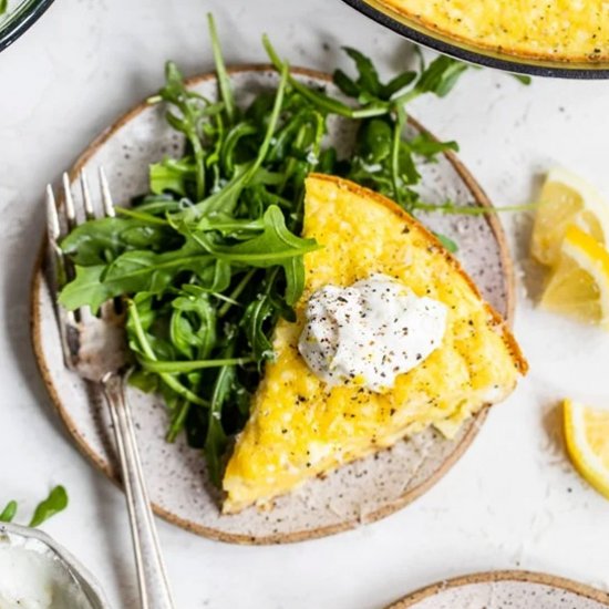 Cacio e Pepe Frittata w Cauliflower