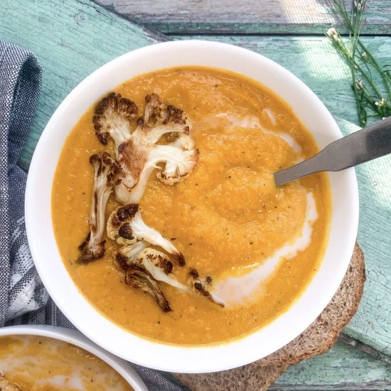 Carrot Cauliflower Coconut Soup