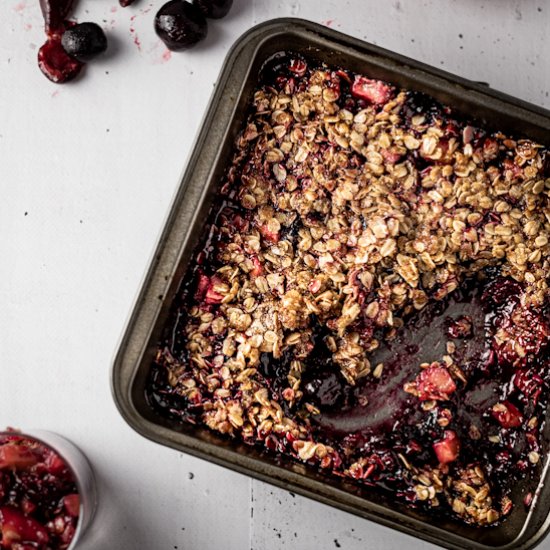 Apple and Cherry Crumble