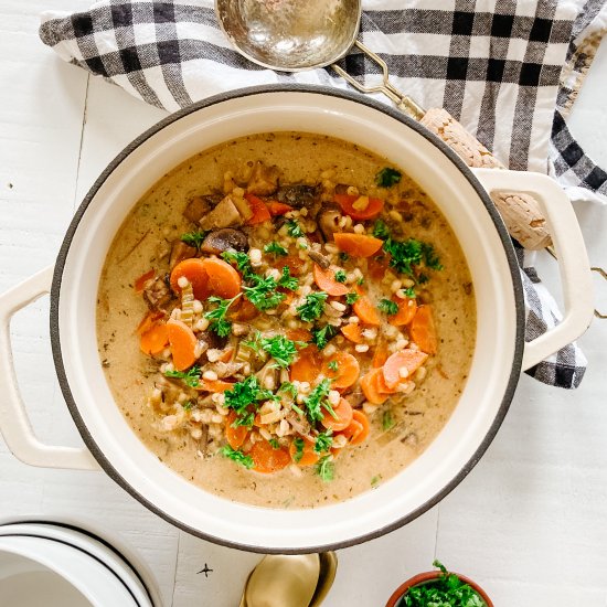 Creamy Mushroom Barley Soup