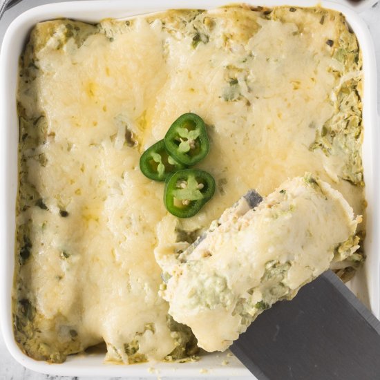 Creamy Green Chicken Enchiladas