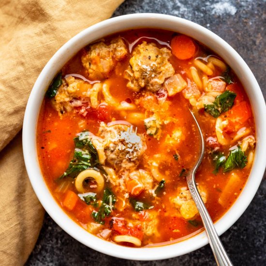 Italian Meatball Pasta Soup