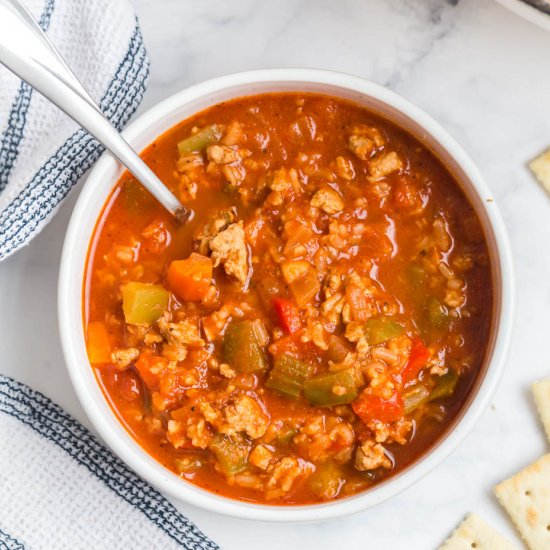 Chicken Stuffed Pepper Soup