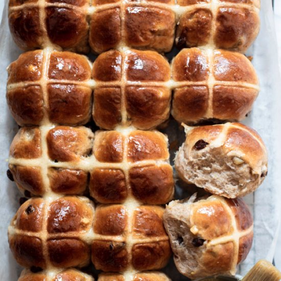 Honey Butter Hot Cross Buns