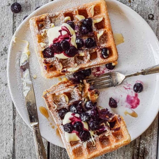 Crispy Sourdough Waffles