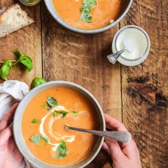 Roasted Pepper and Red Lentil Soup