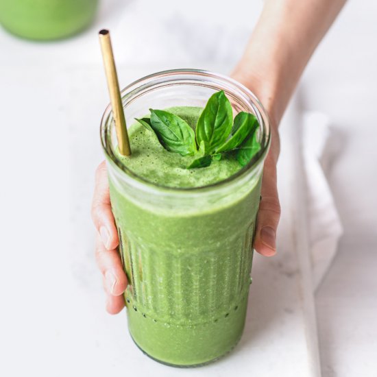 Tropical Basil Green Smoothie