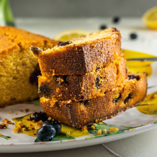 Lemon Blueberry Polenta Bread