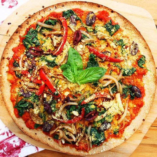 Veggie Pizza with Almond Parmesan