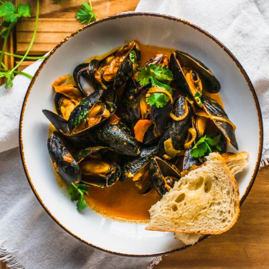 Curried Mussels