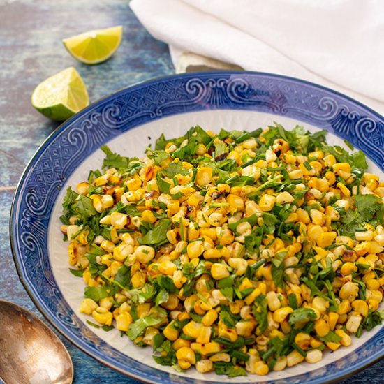 Grilled Corn with Cilantro & Chives