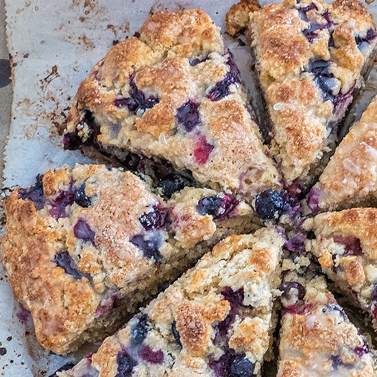 Gluten-Free Zesty Blueberry Scones