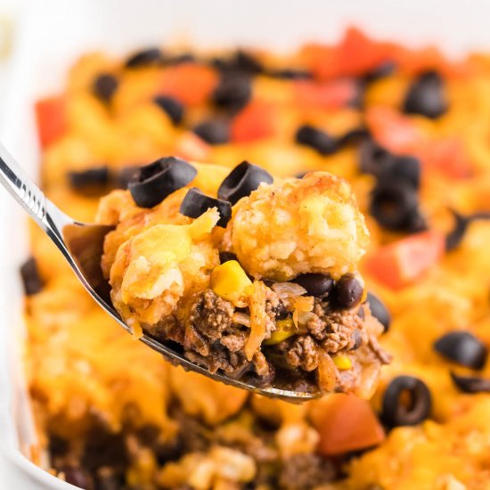 Easy Taco Tater Tot Casserole