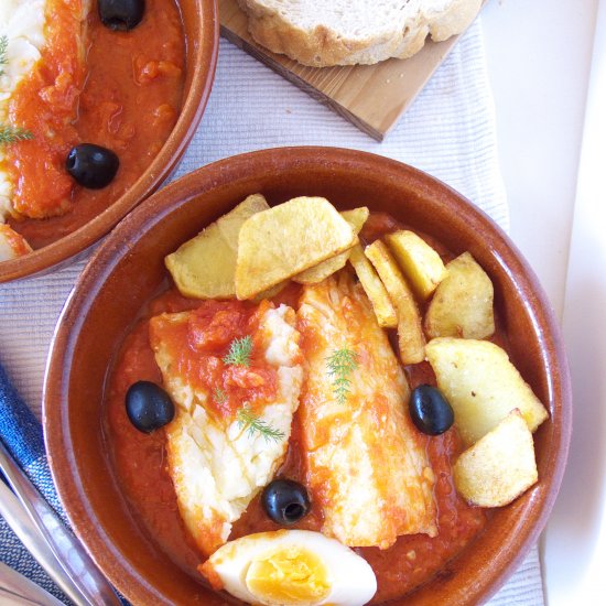 Salt Cod with Tomatoes and Olives