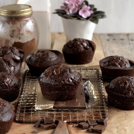 double chocolate muffins