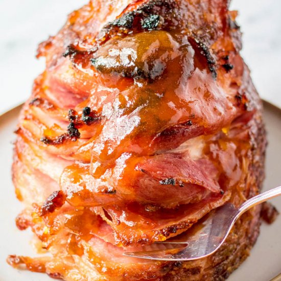 Peach Glazed Spiral Ham