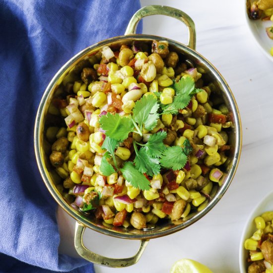 Corn Chaat with Peanuts