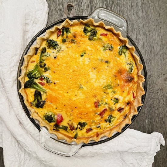 Broccoli and Cheddar Quiche