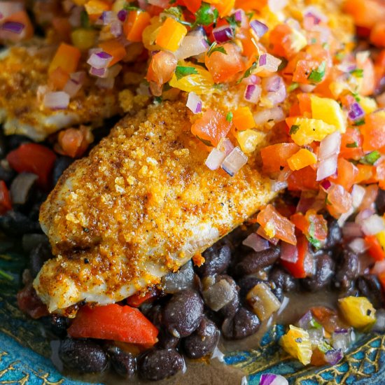 Crusted Tilapia with Orange Salsa