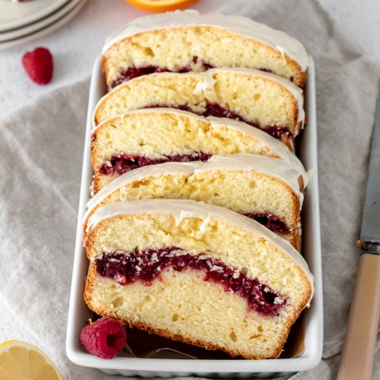 White Chocolate Raspberry Loaf Cake